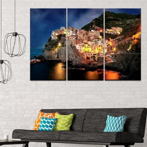 Canvas Painting Tourist attractions in Positano 3 Pieces Wall Art Painting Modular Wallpapers Poster Print Home Decor