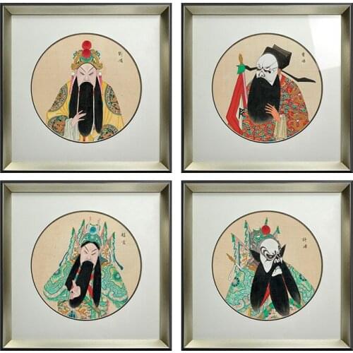 Classic Canvas Art Poster Chinese National Essence Painting Beijing Opera Masks Wall Pictures for Living Room HD Home Decoration