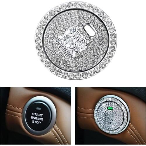 Adhesive Tape Button Sticker Car Crystal Rhinestones Diamond Engine Ignition Start