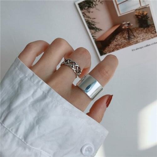 Rings for Women Korean Fashion Sterling 925 Silver Simple Women Ring Jewelry Accessories Wholesale