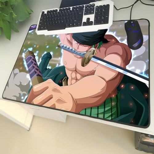 XGZ Laptop Cartoon Large Size Mouse Mat Locked One Piece Swordsman Zoro PC Mat Muscle Scars Men Natural Rubber Anti-Slip Type