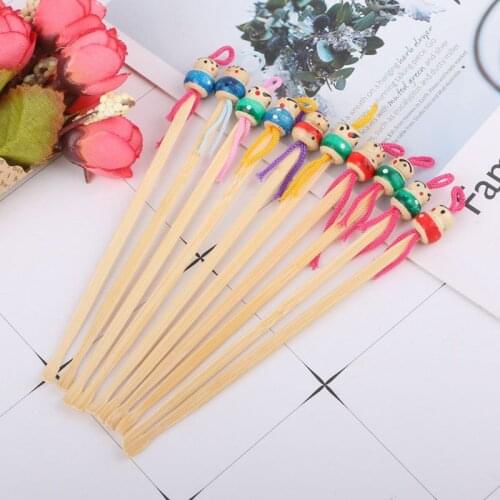 Cute Mini Doll Earpicks Wood Bamboo Ear Picks Wax Remover Cleaner Ear Care Tool C1FF