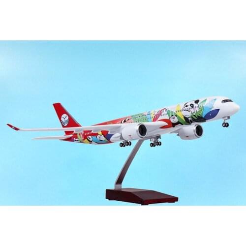 47CM 1/142 Aviation Airplane Airbus A350 Sichuan Panda Airline Model Light Plane Adult Airliner Collection Toy Gift Show Display