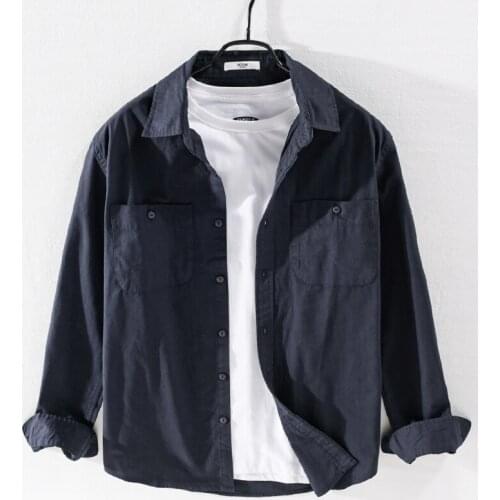 Pure cotton thickening autumn and spring shirts for men casual trendy shirt men fashion comfortable shirt mens chemise overhemd