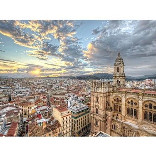 DIY Digital Painting By Numbers Package European city oil painting mural Kits Coloring Wall Art Picture Gift frameless