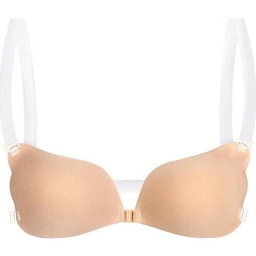 Invisible Bra Push Up Silicone Bra for Wedding Dress Magic Bra with Transparent Straps Backless Bralette Lingerie Top Plus Size