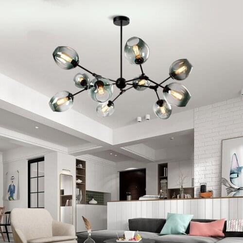 New Modern Led Glass Chandelier For Living Room Bedroom Home Decoration Lamp Nordic Ceiling Chandelier Lighting Luxury Luminaire