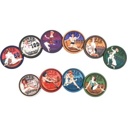 New Hot 25Pcs/Lots Beauty Ceramic Poker Chips Baccarat Texas Hold'em Casino Club Playing Cards Mahjong ETP Chips Set Board Games