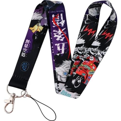 New Arrival Jujutsu Kaisen Lanyards Keychain Gojo Satoru Anime Fashion Print Neck Straps Key Ring High Quality Webbing Keyholder