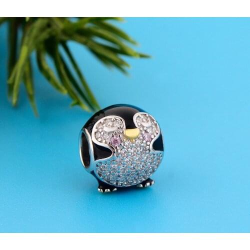 Birds Chick Charm For Original Charm Bracelet Necklace Jewelry Making 2021 New Fashion 925 Sterling Silver Black Animal Beads