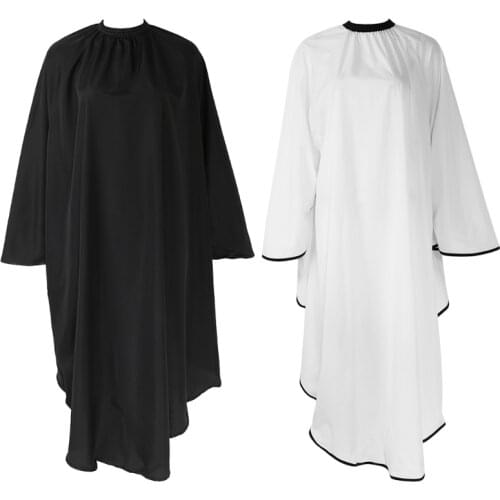 Salon Professional Adult Waterproof Hair Cut Barbers Cape Hairdressing Cloth with Cuff Hair Cutting Wrap Black/White New