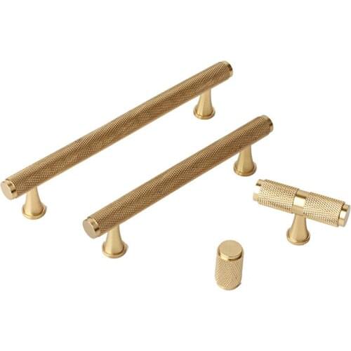 3.75'' 5'' Pure Copper Cabinet Handles Gold Brass T Bar Pulls Drawer Knobs Pull Handles Dresser Pulls Kitchen Handles Hardware