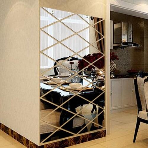 Modern Fashion DIY 3D Stickers Mirror Sticker Home Livingroom Decoration Alloy Acrylic Mirror Luxury