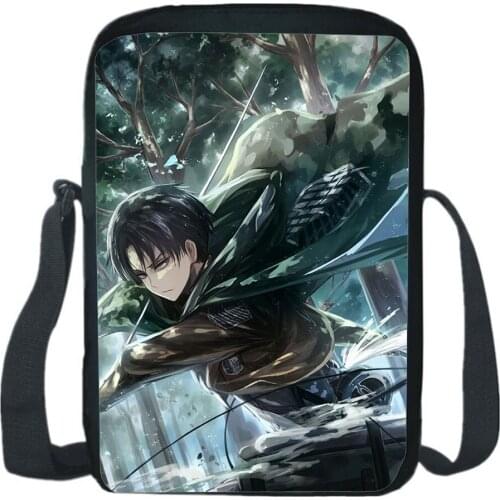 Attack On Titan Messenger Bag Anime Cartoon 3D Printing Simplicity Messenger Bags Student Casual Shoulder Cross-body Backpack