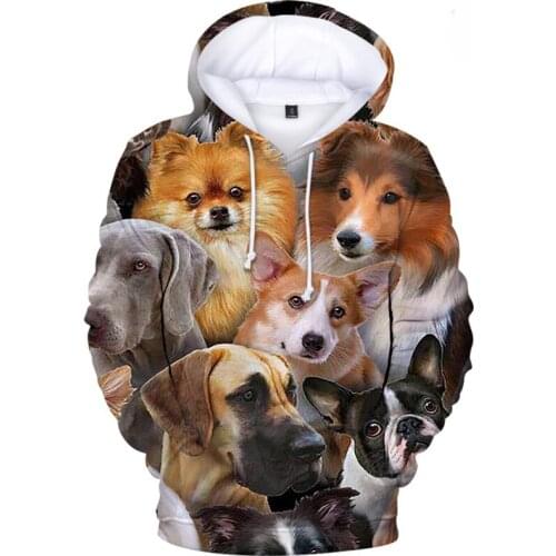 3D Full Ptint Many Dogs Hoodies Men Sweatshirts Women Streetwear New Cute Animal Hip Hop Casual Autumn Boys Girls Pullovers