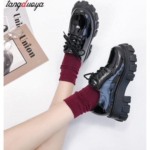 Shoes Japanese School Uniform Jk Student Shoes Girls Women Kawaii Lolita shoes Soft Sister Round Toe Platform heel Chunky Sneake