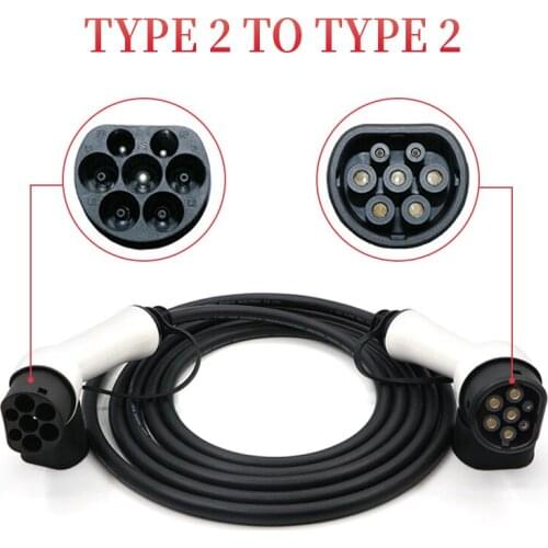 EV Charger Type 2 To Type 2 5 Meter black cable IEC 62196-2 Connector for Electric Vehicle Charging Station Plug EVSE
