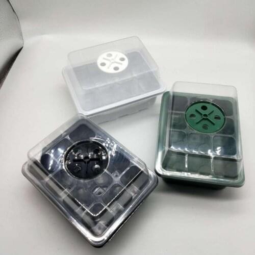 Plant Starter Tray 12 Grids Adjustable Plastic Heat Preservation Plant Germination Tray for Home