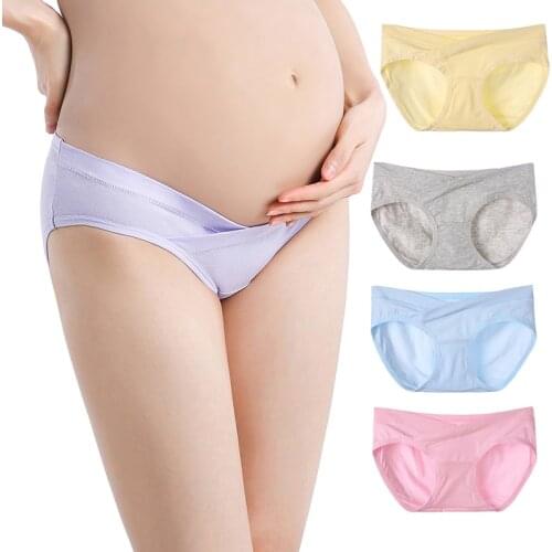 Women Belly Support Maternity Underwear Cotton Breathable U-shaped Low-waist Briefs Pregnant Panties Breathable Pregnant Panties