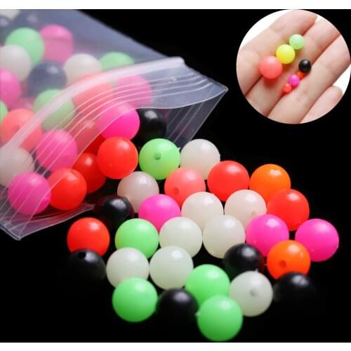 100PCS Round Mixed Color Fishing Cross Beads PE Plastic Stopper Beads for Carp Fishing Rig Fishing Lures Tackle Accessories