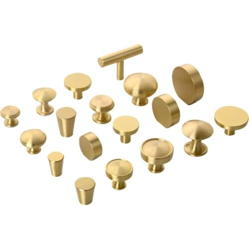 2 Pieces Cabinet Door Pure Copper Handle Modern Simple Cabinets Drawer Brass Single Hole Handles