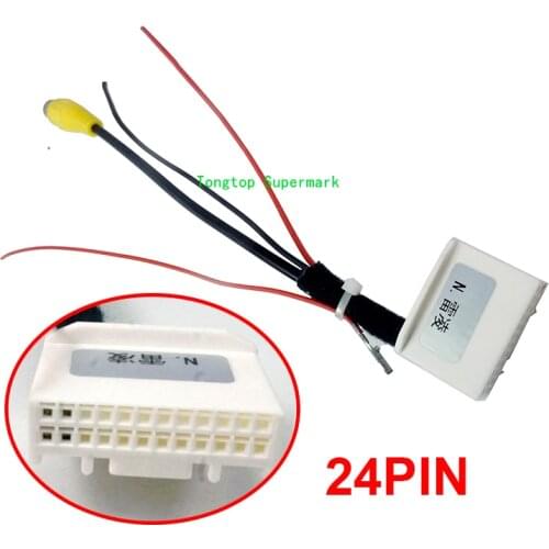 24PIN Car Rear View Camera RCA Plug to Original Reverse Convert Video Adapter For Toyota RAV4 Crown Reiz Levin Stereo