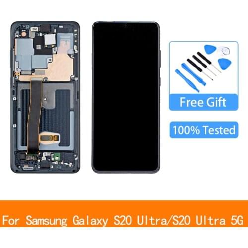 6.9" Original AMOLED For Samsung Galaxy S20 Ultra 5G Lcd Display Touch Screen Digitizer For Samsung S20Ultra G988F G988B/DS LCD
