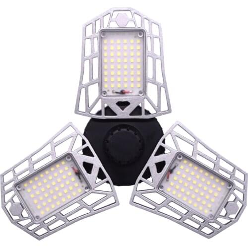 60W Super Bright 144pcs 2835 SMD LED Light 90 Degree Rotation Adjustable 3 Deformable LED Heads For Warehouse Basement