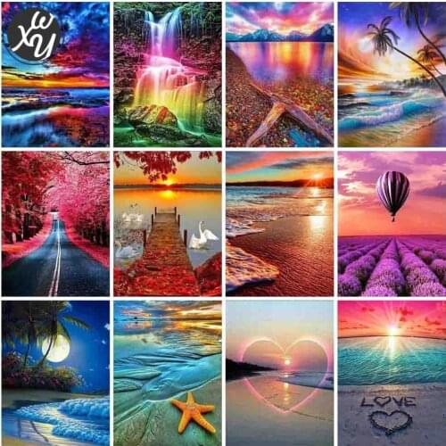 Diamond Painting Scenery Square Round Mosaic Art Full Drill Cross Stitch Kits for Adults Rhinestones Accessories for Home Decor
