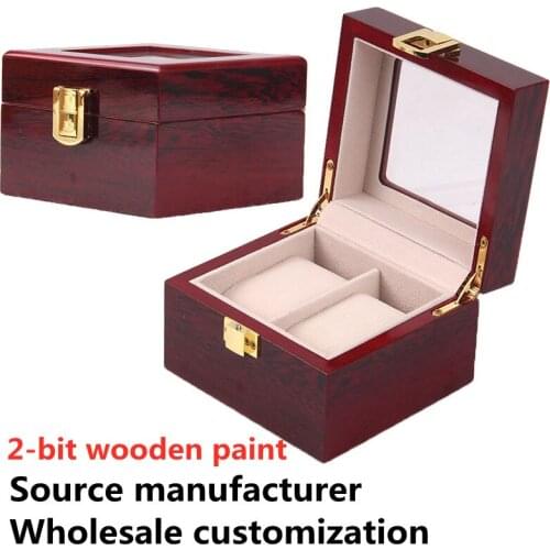 2 Slots Luxury Wooden Paint Clamshell Watch Box Gift Packaging Box Jewelry Box Watch Storage Box Wooden Box Customization