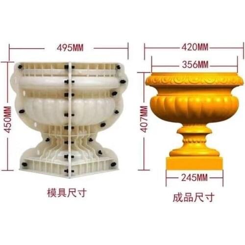 ABS plastic Concrete Flower Pot Mold For Garden and Home Decoration Flower Vase Mould succulent plant cement FlowerPot Mold