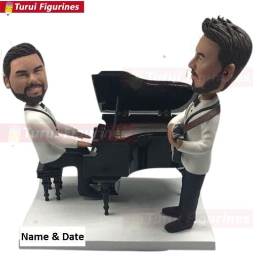 Gay Wedding Cake Topper Personalized Gay Wedding Cake Topper Gay Male Cake Topper Gay Male Wedding Gift Playing Piano Playing Gu