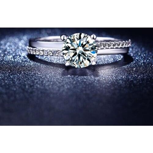 Hainon Classic Romantic Lover Wedding Ring Vintage Gift for Lady Jewelry AAA Zircon Engagement Silver Color ring