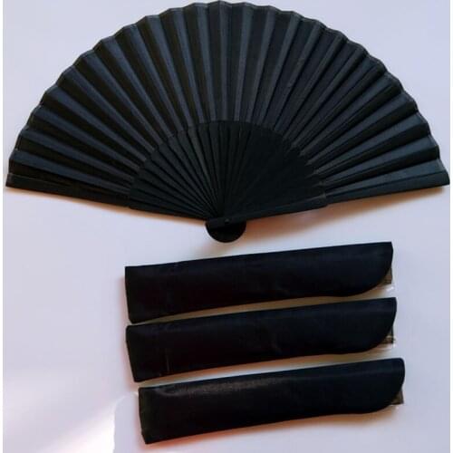 Chinese Style Black Vintage Hand Fan Folding Fans Dance Wedding Party Favor