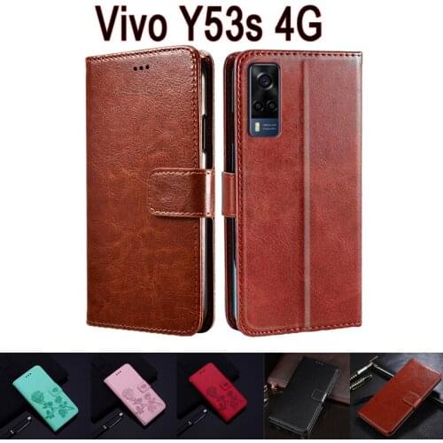 Classic Business Leather Cover For Vivo Y53s Case Flip Wallet Stand Book On Vivo Y53 S 4G Case Magnetic Card Phone Hoesje Etui