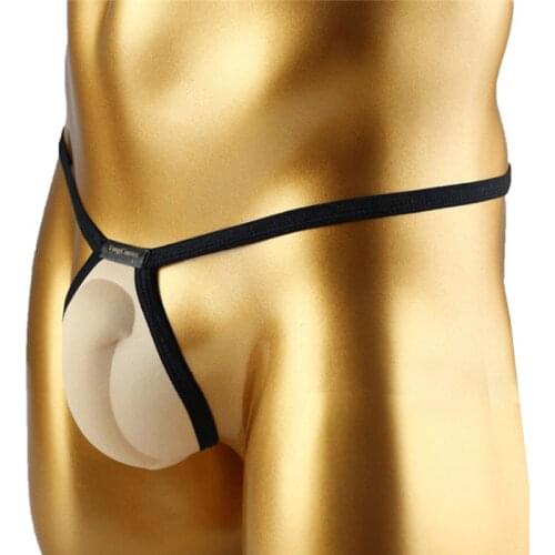 Sexy Penis Padded Thong U Convex Penis Pocket Gay Underwear Men G String Enhancer Push Up Cup Underpants Panties Front Pad Sissy