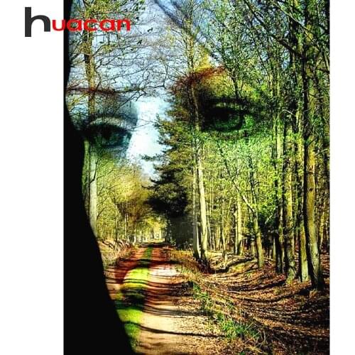 Huacan Diamond Painting Kits Woman Face Cross Stitch Diamond Embroidery Mosaic Tree Rhinestones Picture Home Art