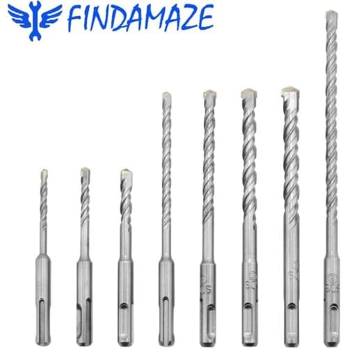JUSTINLAU 8 piece set 5-12mm hard alloy masonry drill bit round handle two pit two groove concrete through wall impact drill