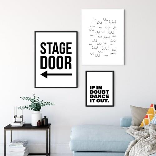 Funny Boobs Canvas Prints And Poster Stage Door Quote Music Art For Dancer Painting Dance It Out Wall Picture Home Decor