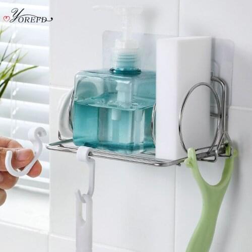 OYOREFD Wall Mounted Stainless Steel Sponges Holder Kitchen Sink Sponges Sundries Drain Drying Rack Sink Accessories Organizer