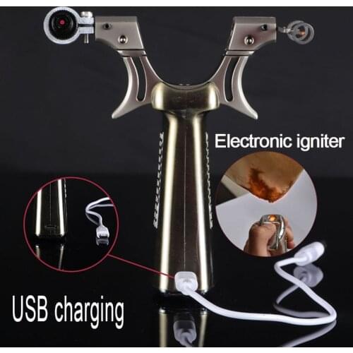2019 New Slingshot Electronic Igniter Slingshot Outdoor Survival Tools Hunting Shooting Infrared Laser Catapult