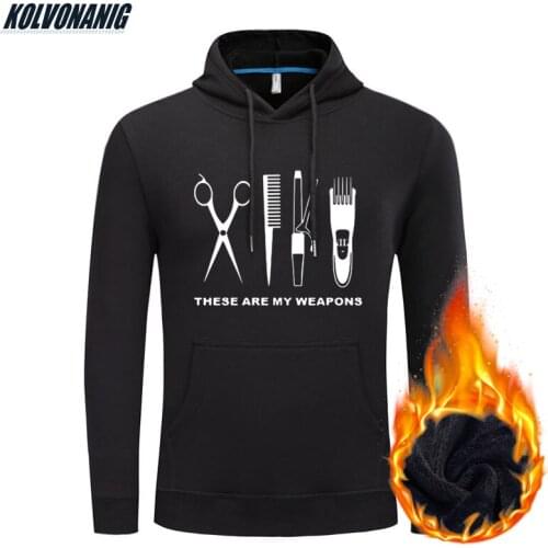 Barber Plush Hoodies Cotton Clothing For Men&Women Hairdresser Weapon Scissors Print Sweatshirts Unisex Hoody pullovers Harajuku