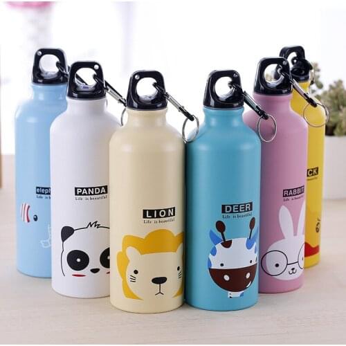 500ml Outdoor Sports Kettle Stainless Steel Cartoon Portable Water Cup Hiking Camping Drinking Bottle Juice Portable Kettle