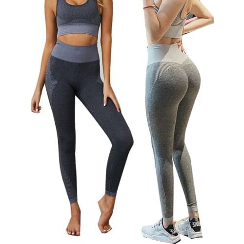 Push Up Knitting Pants High Waist Leggings Female Workout Breathable Pants Fitness Sexy Hip Women Leggings Girls Running Short