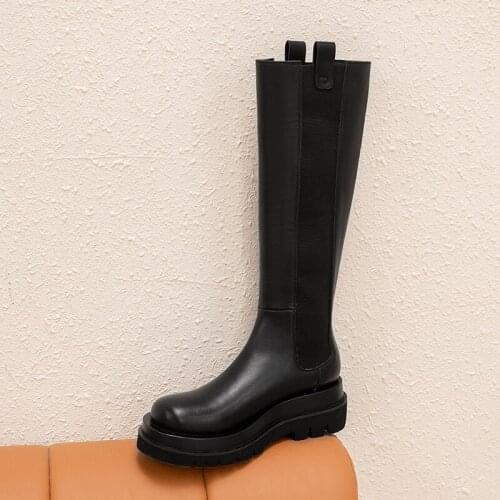 New style Knee-length rider boots Genuine leather Female boots Womens boots Autumn and winter cowhide Womens shoes