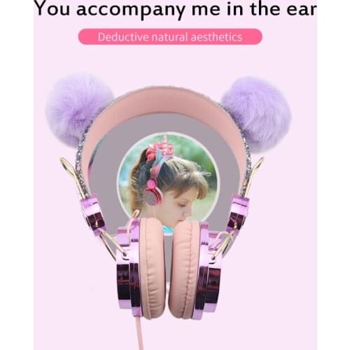 Cute Wired Headphones Over Ear Headsets For PC Comupter Earphones 3.5mm Jack Wired Earphones Gamer Headset For Girl Kid Gifts