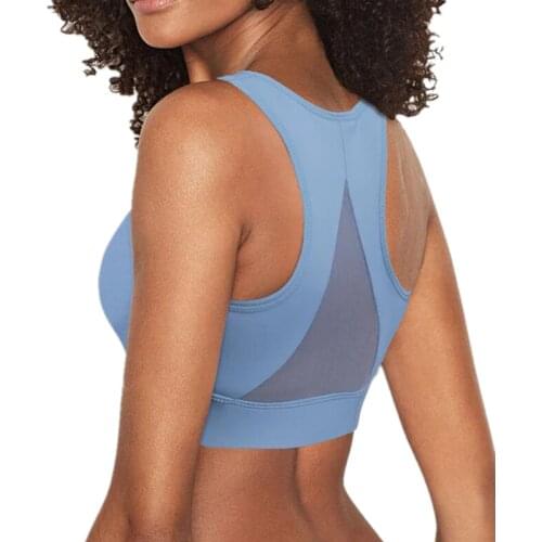 High-Strength Sports Bra Women Front Zipper Shockproof Gather Fitness Bra Sexy Back Hollow Women Yoga Bra With Fixed Chest Pad