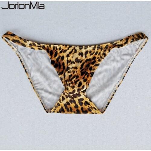New Mens Underwear U convex Bag Hip Sexy Leopard Print Bikini Mens Briefs Comfortable Breathable Quality Male Panties HT033