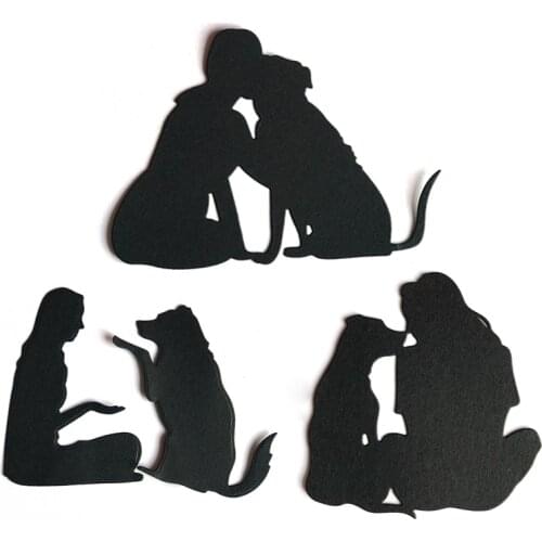 Craft Die Cut People And Dog Scrapbooking Paper Craft Handmade Album Card Punch Art Metal Cutting dies