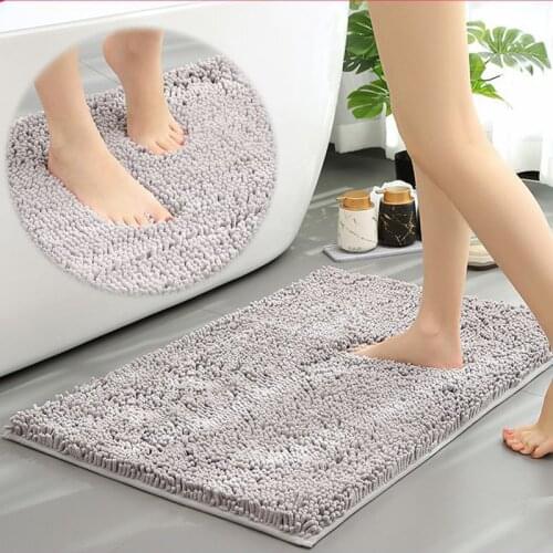 High Quality Chenille Thicken Bath Carpet Mat Bathroom Water Absorption Plush Floor Mats Entrance Doormat Non-slip Toilet Rug